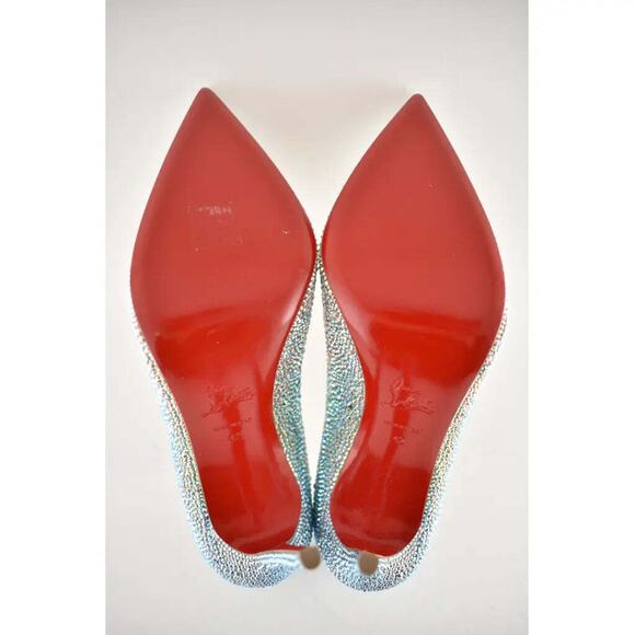 Christian Louboutin Kate Strass Degrade 100 Nude Multi AB Blue Pink Heel Pump 42 - Picture 11 of 11